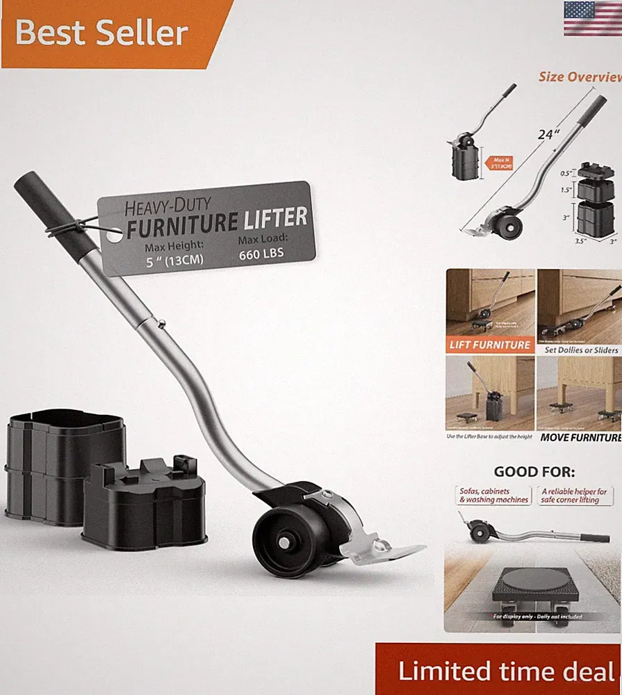 Adjustable Furniture Lifter Tool - Effortlessly Lift Up to 660 lbs with Ease
