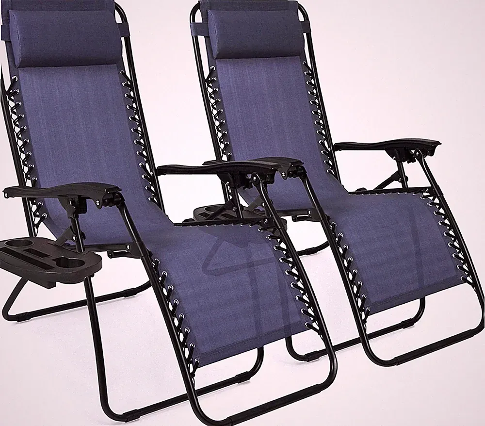 Best Choice Navy Blue Set of 2 Adjustable Lounge Chair Recliner