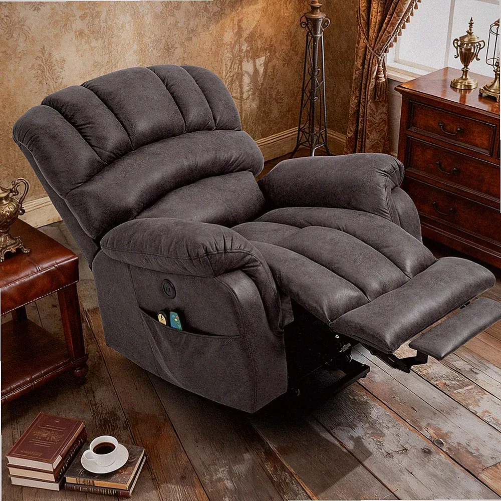 Big Man Power Lift Recliner Electric Massage Reclining Chair W/Extended Footrest