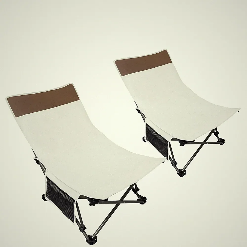 Compact Beach Chairs 2 Pack with 3-Position Lay Flat Low Portable Camping for