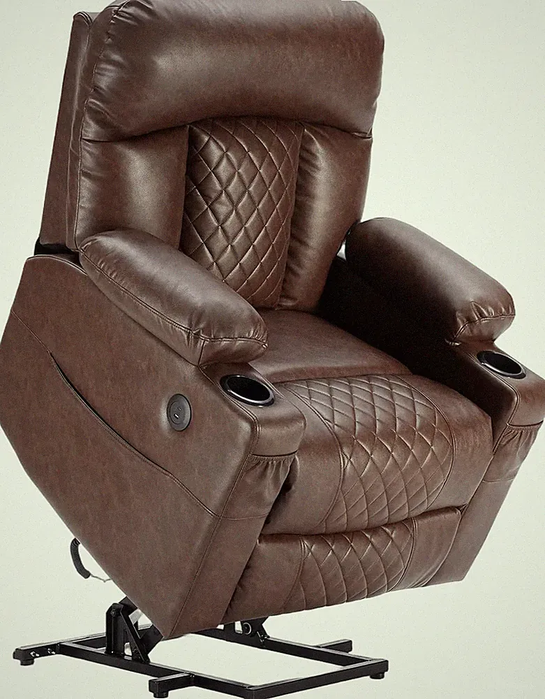 Eiayeebil Dual Motor Power Lift Recliner Chairs with Heat and Massage for Elderl