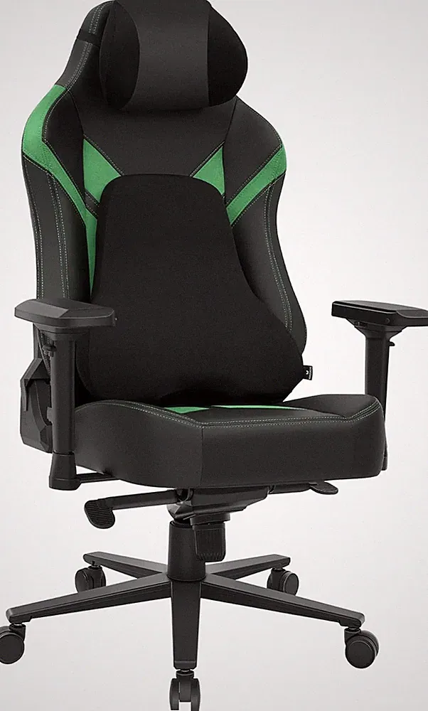 Ergonomic Gaming Chair with 4D Armrests, Headrest & Lumbar Support, Black & Gree