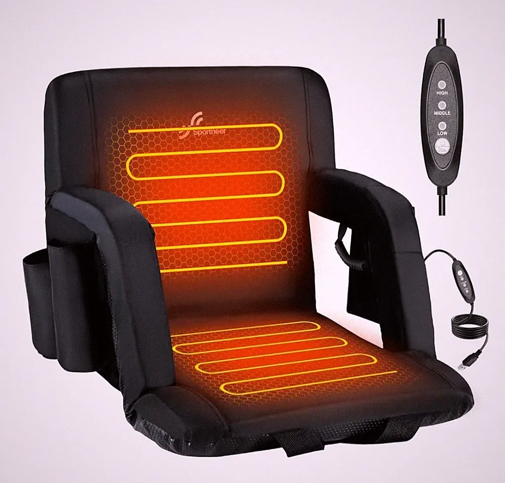 Heated Stadium Seats for Bleachers: 3 Heated Modes 6 Reclining Positions Stad...