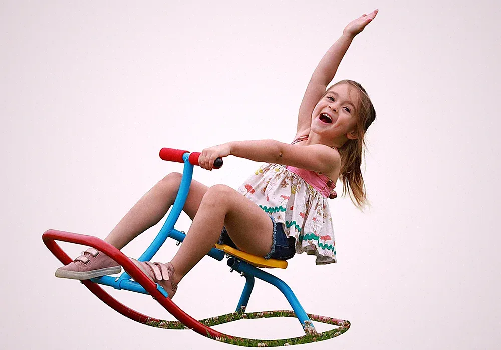 Kids Rocking Horse Rocking Chair Seesaw: Safe Home Playground Backyard Equipm...
