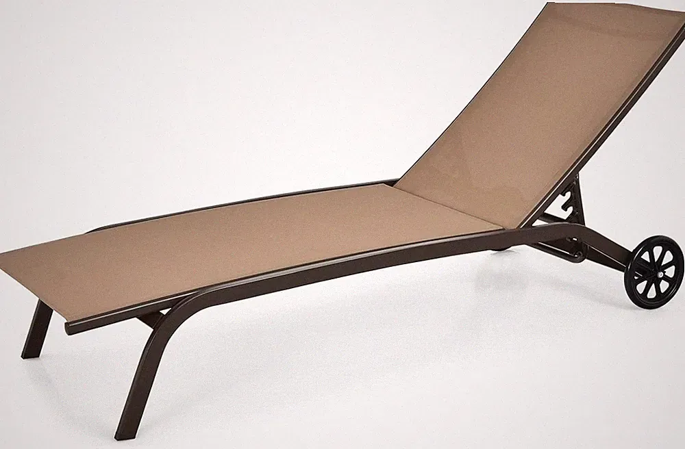 Outdoor Chaise Lounge Chair, Patio Lounge Recliner with 6-Position Adjustable Ba