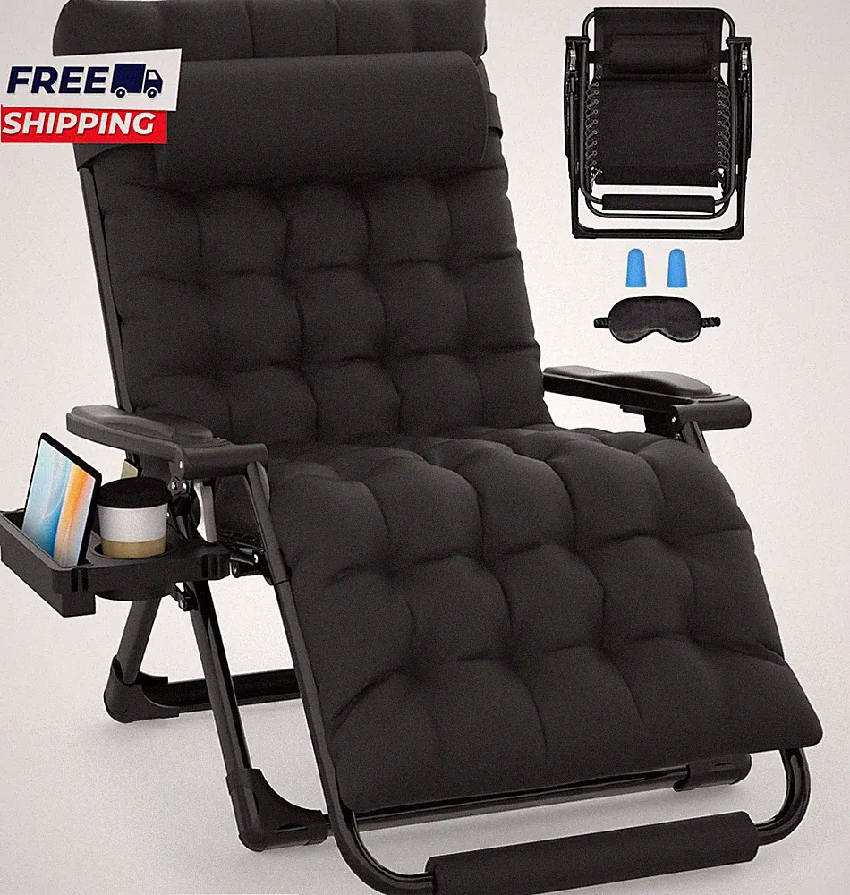 Oversized Zero Gravity Chairs XXL 33In Padded Zero Gravity Lounge Chair