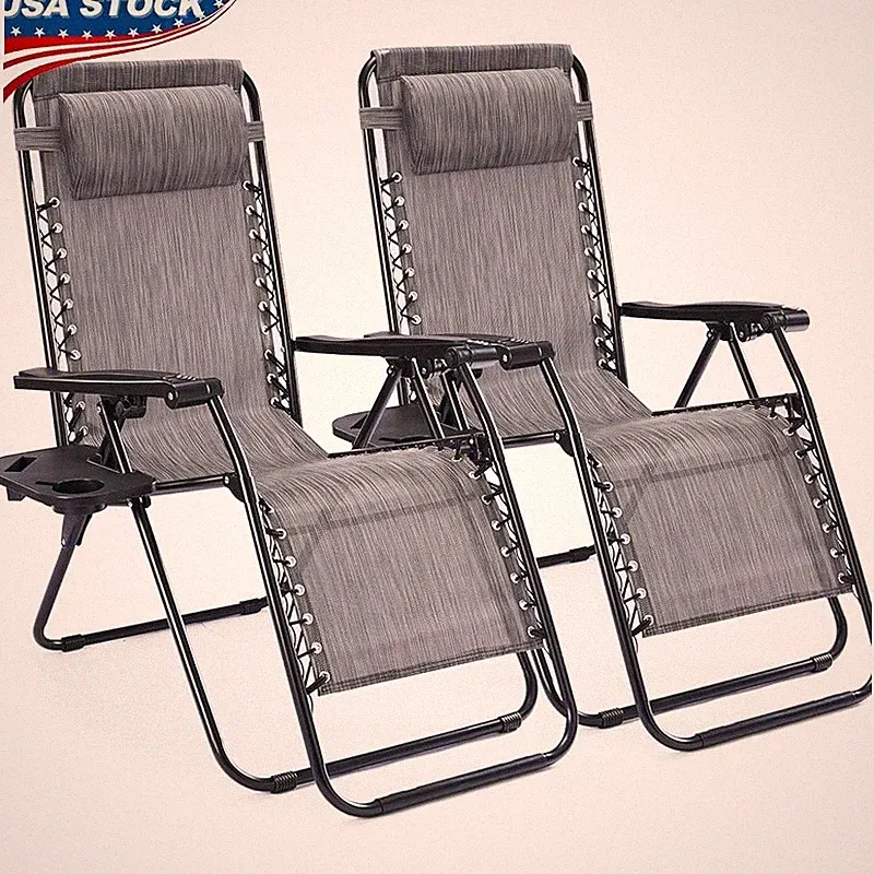 Portable Zero Gravity Lounge Chair Folding Outdoor Recliner Camping Chair 330lbs