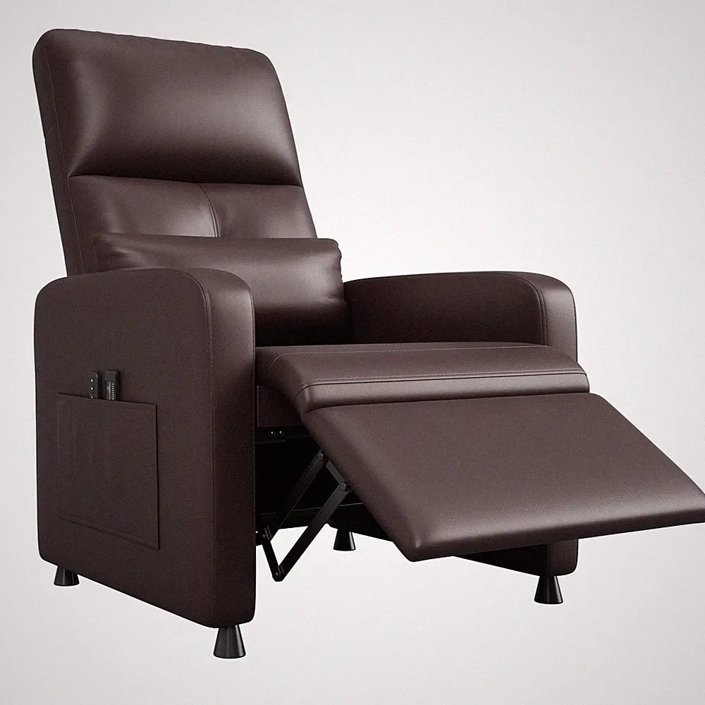 Power Recliner Chair, Tall Back PU Leather Sofa, Ergonomic Padded Seat, Lumba...