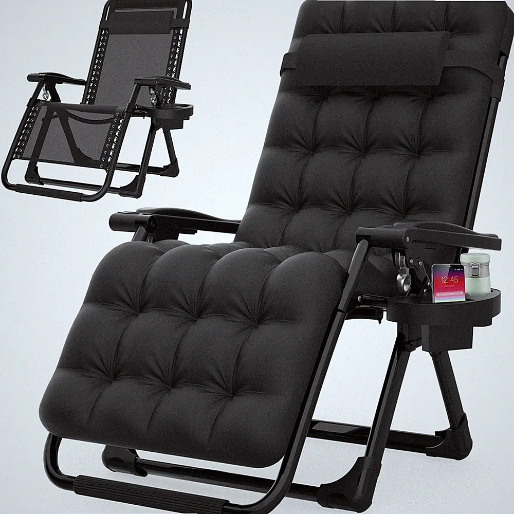 Zero Gravity Chair, Reclining Camping Lounge Chair w/Removable Cushion, Upgra...